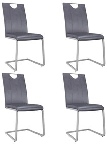 vidaXL Cadeiras de jantar 4 pcs couro artificial cinzento camurça