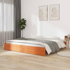 vidaXL Estrutura da Cama Marrom Cera 160 x 200 cm