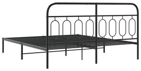 Estrutura de cama em metal com cabeceira 180x200 cm preto