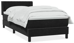 vidaXL Cama com molas/colchão 90x220 cm veludo preto