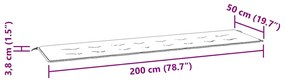 Almofadão p/ banco de jardim 200x50x4 cm tecido preto