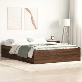 Estrutura de cama 140x200 cm carvalho castanho