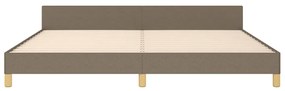 Cama sem colchão 200x200 cm tecido cinzento-acastanhado