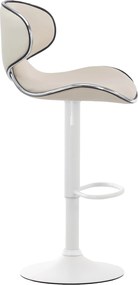 Conjunto de 2 bancos de bar em couro sintético Creme