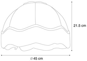 Abajur de tecido castanho com interior branco 45/15/21,5 - Heritage Retro