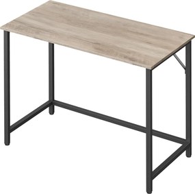 Secretária para escritório em casa 100 x 50 x 75,5 cm, mesa de computador estável, fácil de montar Greige + Preto