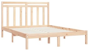 Estrutura de cama dupla 135x190 cm madeira maciça