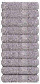 vidaXL Toalhas de mãos 10 pcs 50x100 cm 360 gsm 100% algodão cinzento