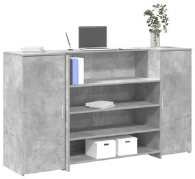 Balcão de recepção 180x50x103,5 cm madeira cinza cimento