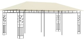 Gazebo com rede mosquiteira 6x3x2,73 m creme