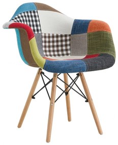 Conjunto 4 Cadeiras TOWER PAT22, madeira, tecido patchwork color 22