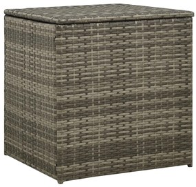 4 pcs conjunto lounge de jardim c/ almofadões vime PE cinzento