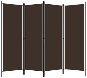 Divisória de quarto com 4 painéis 200x180 cm castanho