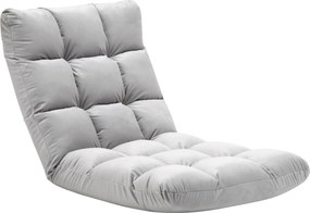 Poltrona conversível Poltrona reclinável de grande conforto Encosto com inclinação multiposicional 90°-180° Flanela de poliéster acolchoada Cinza clar