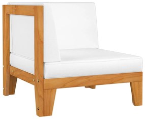 7 pcs conjunto lounge de jardim c/ almofadões acácia maciça