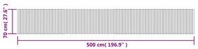 Tapete retangular 70x500 cm bambu castanho