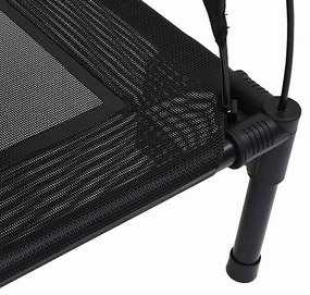 Cama Elevada para Cães com Telhado Removível Aço Preto