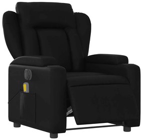 Poltrona massagens reclinável elétrica couro artificial preto