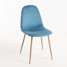Cadeira Teok Veludo - Verde-azulado