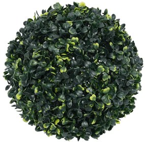 Bolas artificiais de buxo com luzes LED 2 pcs verde 45 cm