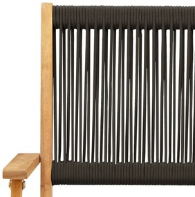 Cadeiras de jardim 2 pcs acácia maciça e polipropileno preto