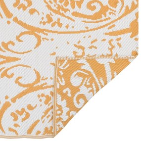 Tapete de exterior 190x290 cm ARAKIL PP laranja e branco