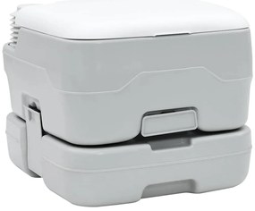 Vaso Sanitário Portátil vidaXL Cinza e Branco em Plástico 10 L