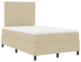 Cama Box Spring com Colchão Verde Claro Cinza 120x200 cm Tecido de Vel