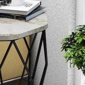 **** Mesa de Apoio Sofya – Branco/Preto – 46x57x46 cm

**
