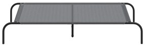 Cama para cães elevada 130x80x20 cm Textilene e aço cinzento