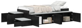 Estrado de Cama Carvalho Preto 90x200 cm