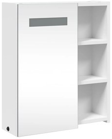 Armário espelhado p/ casa de banho c/ LEDs 45x13x52 cm branco