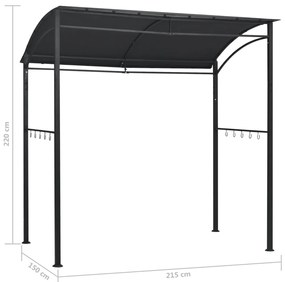 Gazebo de churrasco 215x150x220 cm aço antracite