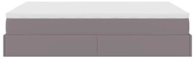 Estrutura de cama otomana com colchão 140x190 cm cinzenta