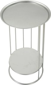 MESA DE APOIO TOWERY Ø 40X76 CM PRATEADA