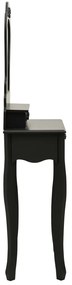 Conj. toucador com banco 50x59x136 cm madeira paulownia preto