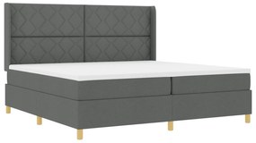 Cama Box com Colchão vidaXL Cinza Escuro 200x200 cm Tecido