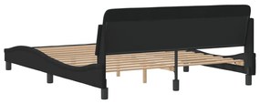 Estrutura de cama sem colchão 160x200 cm veludo preto