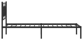 Estrutura de cama com cabeceira 100x200 cm metal preto