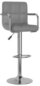 Bancos de bar 2 pcs couro artificial cinzento