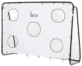 HOMCOM Baliza de Futebol para Crianças com Lona de Precisão e Ponteria para Treino e Aperfeiçoamento 240x88x174 cm Branco | Aosom Portugal