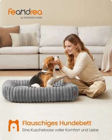 Cama ortopédica para cães de tamanho médio 91 x 68 x 18 cm cinzento