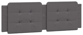 Cama com colchão 160x200 cm couro artificial cinzento