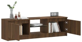 Móvel de TV com luzes LED 120x30x35,5 cm carvalho castanho
