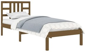 Estrutura de cama 100x200 cm madeira maciça castanho mel