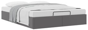 Estrutura de cama otomana sem colchão 140x190 cm cinzenta
