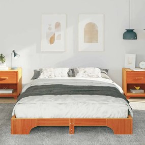 Estrutura de cama de chão Castanho 140 x 210 cm madeira