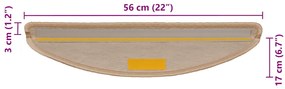 Tapetes escada adesivos aspeto sisal 30pcs 56x17x3cm bege-claro