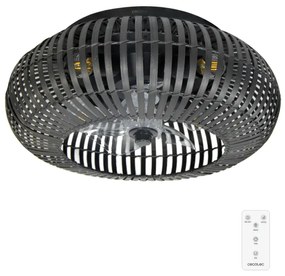 Ventoinha de teto EnergySilen LampAero 600 Natur DarkWood  de design com motor DC, com uma potência de 20 W