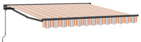 vidaXL Toldo Retrátil Azul e Laranja 350 x 250 cm Poliéster e Metal